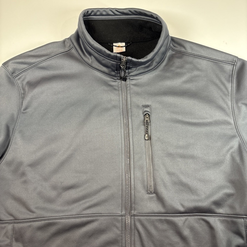 Men's Ozark Softshell Gray Jacket XL with Hand Warming Pockets Black Lining